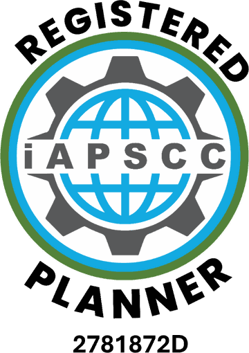iAPSCC Registered Planner badge, registration number 2781872D